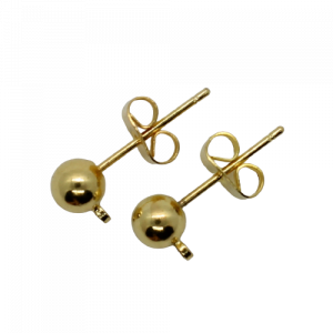 Stud Earring With Loop - Gold Plated