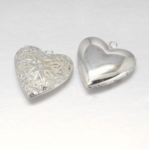 Filigree Star Heart Charm - Silver Plated - Riverside Beads