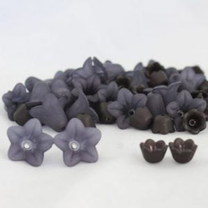 Acrylic Lucite Flower Bead Collection - Black and Grey