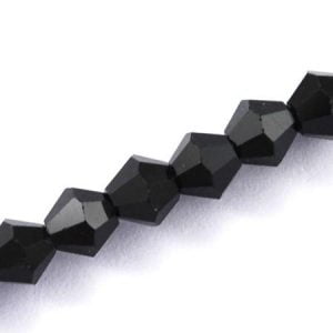 Crystal Bicone Bead - Jet Black