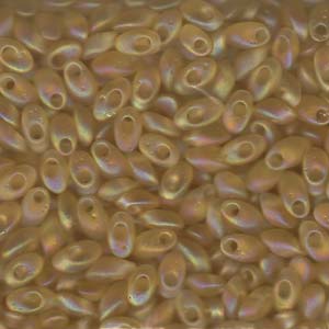 Long Magatamas Matte Light Topaz AB - Riverside Beads