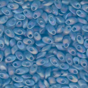 Long Magatamas Matte Light Blue AB - Riverside Beads