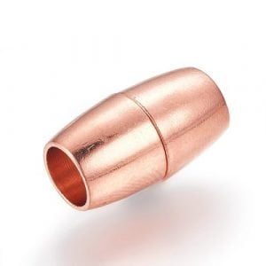6mm Rose Gold Kumihimo Oval Magnetic Clasp