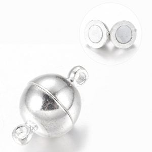 6mm Silver Plated Magnetic Round Clasp