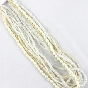 Glass and Seed Bead Strands - Marshmallow - Riverside Beads