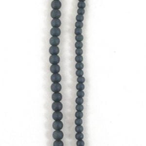 Stone Effect Glass Beads 6mm and 8mm - Dark Grey - Riverside Beads