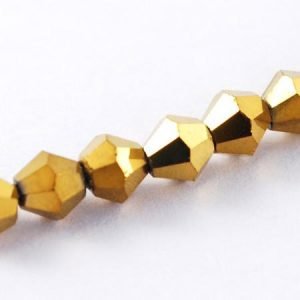 Crystal Bicone Bead - Metallic Gold