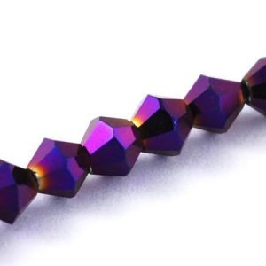 Crystal Bicone Bead - Metallic Purple