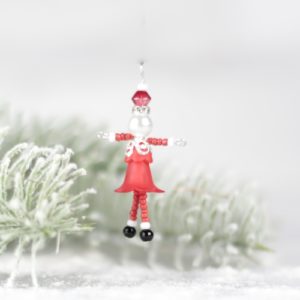 Beaded Mrs Claus Charms - Riverside Beads
