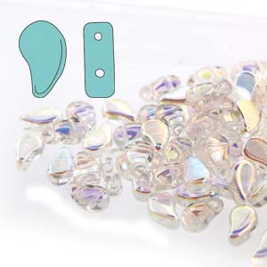 Paisley Duo Crystal AB - 8x5mm - 10g - Riverside Beads