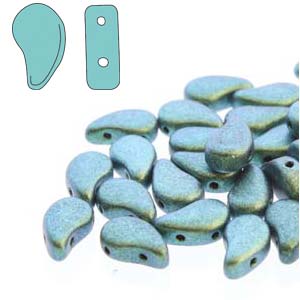 Paisley Duo Polychrome Mint Chocolate - 8x5mm - 10g - Riverside Beads