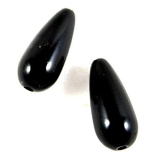 Acrylic Drop Bead - Black - 17x8mm