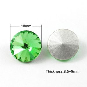 18mm Glass Rivoli - Peridot