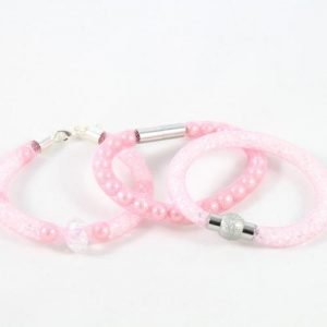 Crystal Mesh Bracelet - Pink-riverside beads
