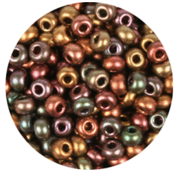 Size 6/0 Preciosa Seed Beads - Dark Gold Rainbow