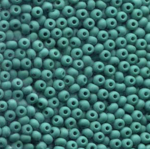 Size 8/0 Preciosa Seed Beads - Green Turquoise Matt
