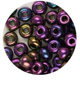 Size 6/0 Preciosa Seed Beads - Metallic Purple Iris