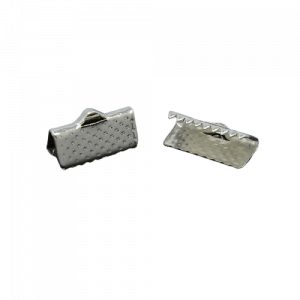 Silver Plated Flat Ribbon Cord Ends - 8mm, 10mm, 13mm, 16mm, 20mm