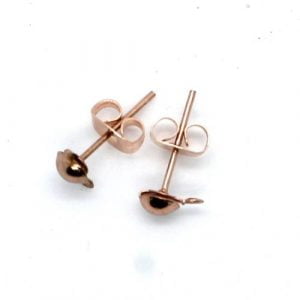 Stud Earring With Loop - Rose Gold Plated
