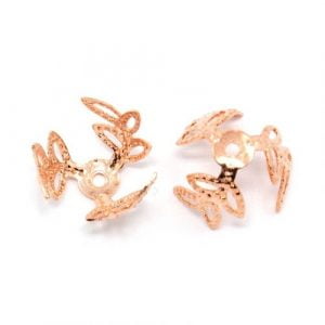 Filigree Leaf Bead Cap – Rose Gold