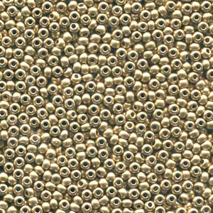 Size 8/0 Preciosa Seed Beads - Pale Bronze Gold