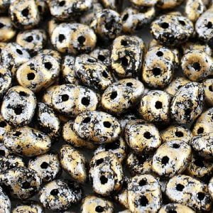 Czech SuperDuos - Opaque Tweedy Gold - Riverside Beads