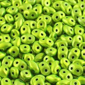 Czech SuperDuos - Metalust Electric Green - Riverside Beads