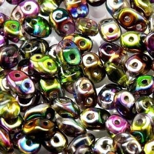 Czech MiniDuo - Magic Violet Green (Orchid) - Riverside Beads