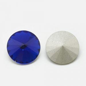 18mm Glass Rivoli - Sapphire and Tanzanite - Blue Birthstone Crystal
