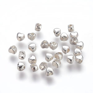 Heart Spacer Beads - Silver
