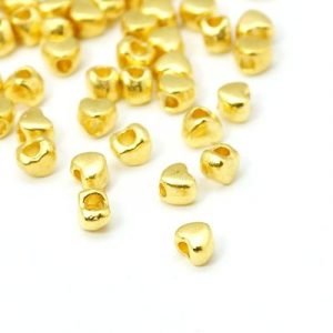 Heart Spacer Beads - Gold