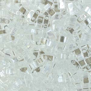 Miyuki Half Tila Beads - 10g tube - Crystal Luster - Riverside Beads