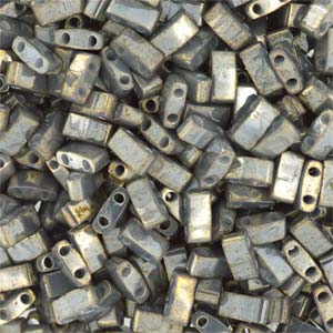Miyuki Half Tila Beads - Galvanized Grey Luster - Riverside Beads