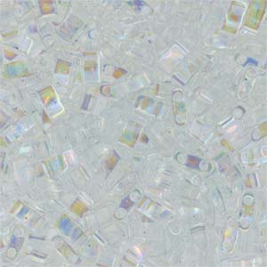 Miyuki Half Tila Beads - Crystal AB - Riverside Beads