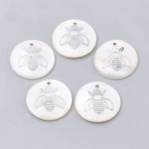 Shell Bee Charms - Silver