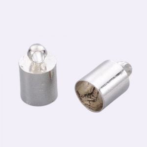 6mm Silver Kumihimo End Caps - Riverside Beads