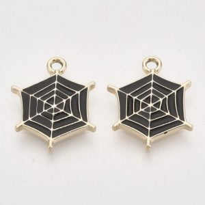 Enamel Spider Web Charms - Riverside Beads