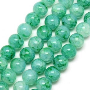 Marbled Glass Bead - Green