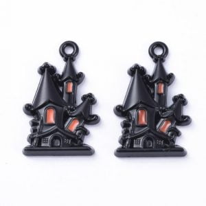 Enamel Halloween House Charm - Riverside Beads