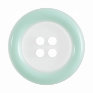 Colour rim clear button - 25mm Light Green