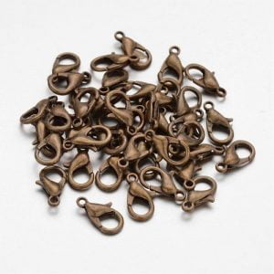 Lobster Clasp – Antique Brass - 12mm