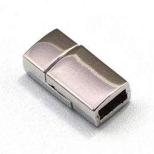 6mm Silver Kumihimo Rectangular Magnetic Clasp
