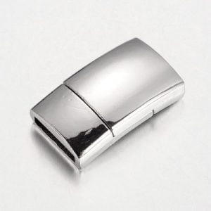 10mm Silver Kumihimo Rectangular Magnetic Clasp