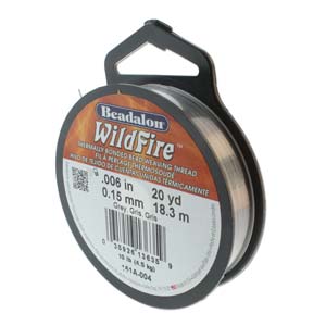 Wildfire Bonded Bead Weaving Thread - Grey 0.15mm - 0.006in - Riverside Beads