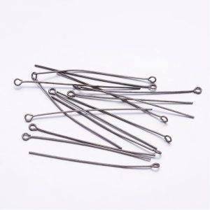 50mm Gunmetal Eyepins Finding - Riverside Beads