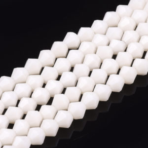 4mm Crystal Bicone Bead - Milky Blush - Riverside Beads