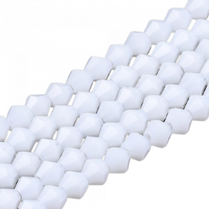 Crystal Bicone Bead - Opaque White - Riverside Beads
