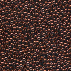 Size 8/0 Preciosa Seed Beads - Bronze Fire Red - Riverside Beads
