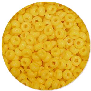 Size 8/0 Preciosa Seed Beads - Opaque Yellow - Riverside Beads