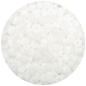 Size 8/0 Preciosa Seed Beads - Opaque White - Riverside Beads